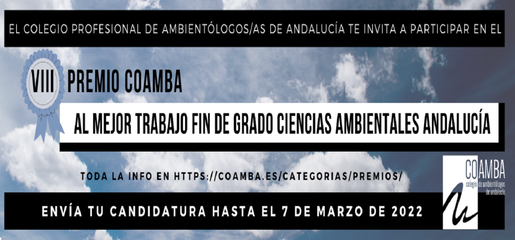El Colegio Oficial de Ambientólogos de Andalucía (COAMBA) convoca Premio mejor TFG en Ciencias Ambientales