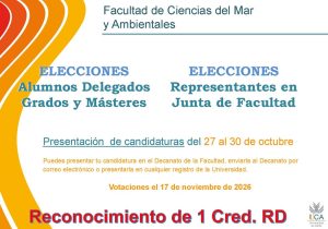 Elecciones Delegados Alumnos y representante en Junta Facultad